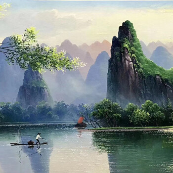 龍?bào)从H繪油畫漓江山水油畫有收藏價(jià)值嗎