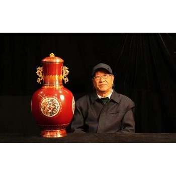 戴嘉林大師創(chuàng)作景泰藍祥龍中國尊景泰藍108道工藝