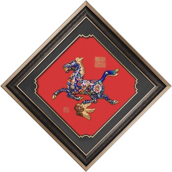 張同祿大師前程萬里浮雕景泰藍(lán)景泰藍(lán)作品