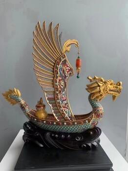 張同祿創(chuàng)作《一帆風(fēng)順》國禮景泰藍(lán)