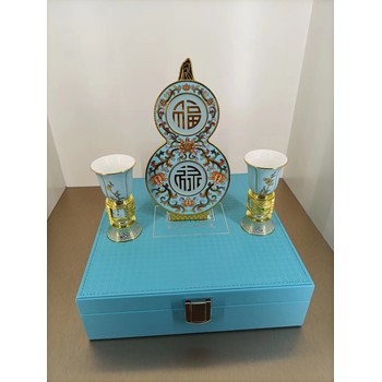 劉永森聯(lián)合國瓷永豐源結(jié)合創(chuàng)作琺瑯雙絕酒具酒杯對(duì)杯