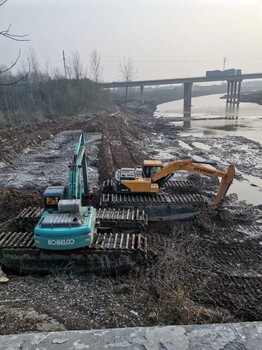 万盛钩机清理河道清淤,水挖租赁一站式服务