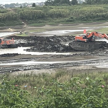 內(nèi)江水陸兩棲挖機(jī)租賃浮筒,水挖租賃一站式服務(wù)