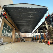济宁大型工厂电动雨棚推拉仓库棚户外篮球场遮阳棚收缩移动棚