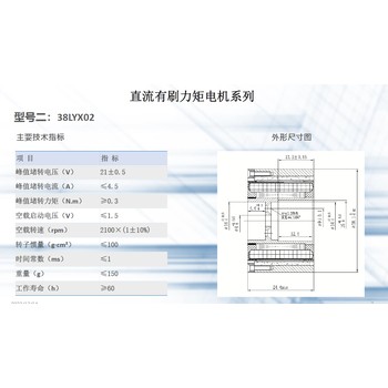 38LYX02科尔摩根国产替代直流有刷力矩电机机器人控制