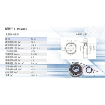 J49LYX01科尔摩根国产替代直流有刷力矩电机航天微特电机