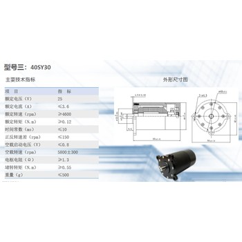 供应40SY30定制永磁直流有刷电机广泛应用工业控制航天