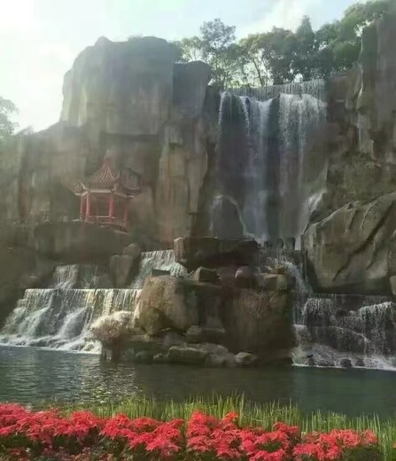 寧河塑石假山,生態(tài)園仿真樹大門假山制作公司,寧河人造水泥假山