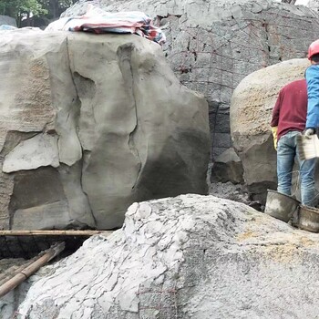 鹤壁塑石假山,鹤壁假山假树制作,假山流水景观制作