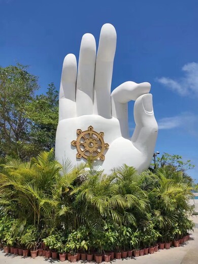 大型佛手雕塑，水泥觀音手雕塑，水泥手掌雕塑廠家定制