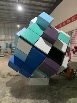 魔方雕塑加工廠家，廣場(chǎng)公園不銹鋼魔方雕塑-批發(fā)-供應(yīng)商