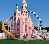 梦幻城堡，小孩爱。魔法城堡。粉色城堡各种无动力设备