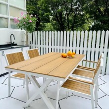 枝源奶茶店咖啡厅室外外摆塑木桌椅户外阳台露台花园餐桌椅子
