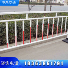 潍坊市政道路护栏交通路段车道分隔栏杆蓝白色可移动栅栏