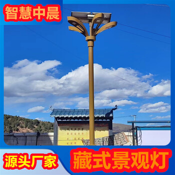 四川成都藏式太陽能路燈廠玉蘭燈異形燈桿定制