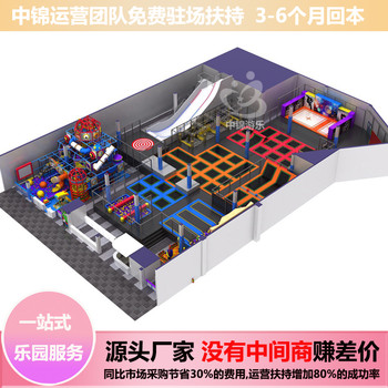 江西开蹦床馆3-6个月回本实力厂家中锦游乐生产包驻场运营扶持