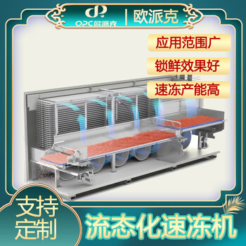 流態(tài)化巴西龍蝦速凍設備大型墨魚仔速凍機大型海鮮流水線