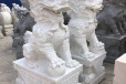 卓翰雕塑石雕晚霞麒麟家用一对中式天然汉白玉摆件别墅酒店