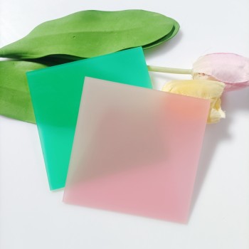 糖果色透光亚克力板粉色单面磨砂塑料板灯箱板切割粘接定制加工