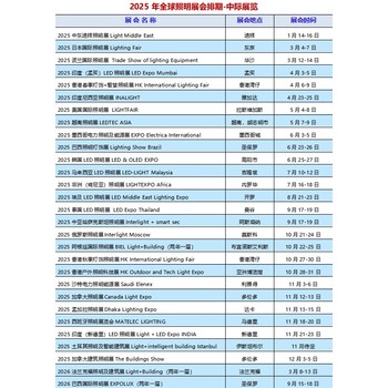 2025年全球照明展会排期-中际展览