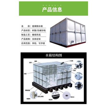 新疆库尔勒玻璃钢水箱厂家供应消防水箱楼顶水箱人防水箱