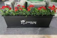 长方形户外花箱种菜花盆花盒仿大理石纹种树容器铁艺花箱