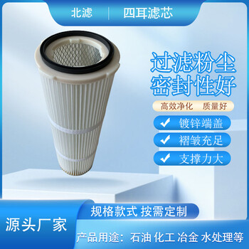 工業(yè)除塵濾芯四耳卡盤粉塵濾筒支持定制除塵濾筒濾芯