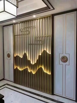 室內(nèi)大廳背景發(fā)光墻不銹鋼藝術(shù)裝飾屏風(fēng)