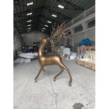 金屬工藝品不銹鋼雕塑小鹿擺件造型仿古銅擺件