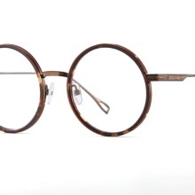 圆形光学金属配木材眼镜MF7107