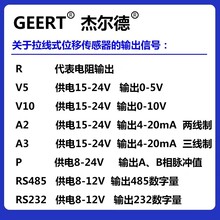 GEERT拉绳位移传感器拉线行程仪HPS位移测量拉绳光电开度仪电子尺