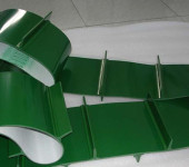 绿色裙边挡板输送带-PVC挡板输送带-双虎环形裙边输送带
