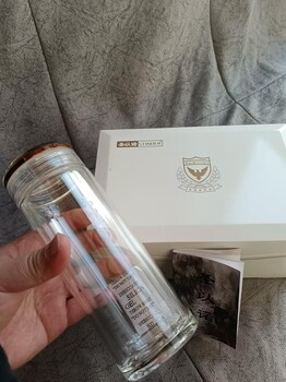 代理西安圣以諾玻璃杯高硼硅雙透玻璃杯木盒包裝配杯刷