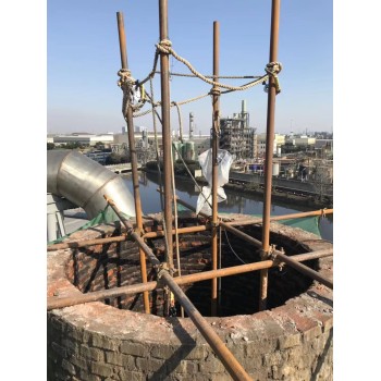 宁河50m烟囱拆除-储罐喷铝公司