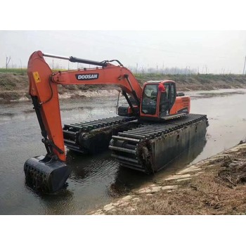 宿遷水挖機(jī)打樁租賃船式