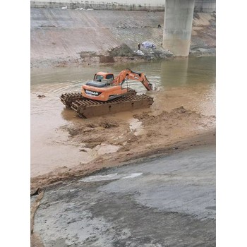 揭阳河道清淤用水上挖机当地