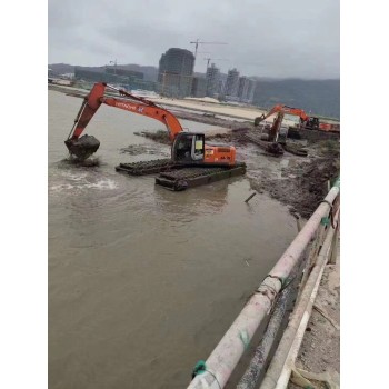 沧州水上浮箱式挖机租赁浮筒