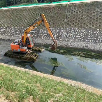 襄阳河道清淤用水上挖机联系电话