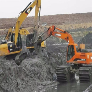 鄂州水上两栖挖掘机出租挖土机