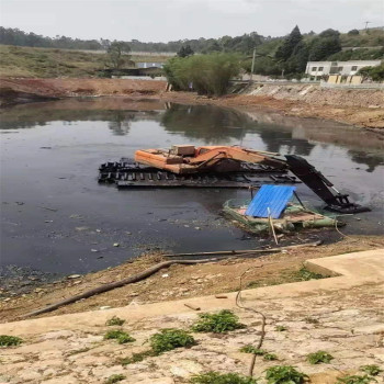 銅仁水上浮船挖機出租浮船