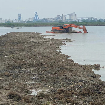 銅仁水上浮船挖機出租浮船
