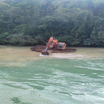 海口水陸挖機(jī)清淤公司船