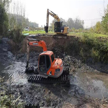 湛江水陆挖机河道清淤台班收费价钱