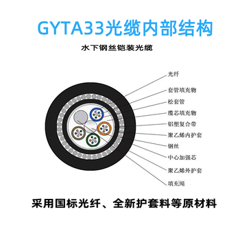 GYTA33-6芯鋼絲鎧裝光纜水下光纜歐孚光纜廠家