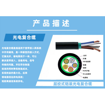 光電復合纜GYTS-12-96芯+層絞式光電復合光纜復合纜