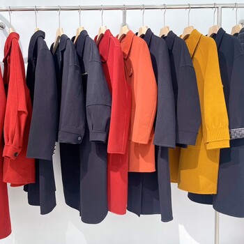 武漢盛依服飾萊茨品牌雙面羊毛大衣上新折扣女裝