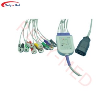兼容ZOLL心电导联线15p10股12导夹式美标监护连接线耗材