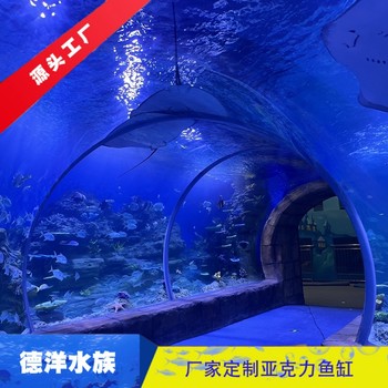 廣東亞克力魚缸定制廠家大型亞克力海水魚缸海洋館海底隧道設計
