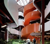 GRG石膏旋转楼梯GRG扶梯GRG商场异形拦河制作GRG室内装饰设计