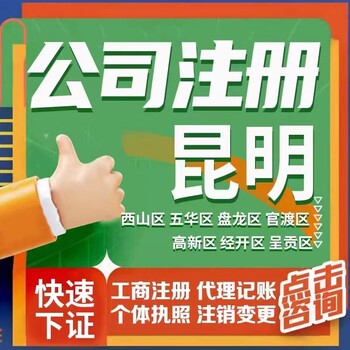 云南昆明昆明注冊公司辦理營業(yè)執(zhí)照